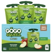 GoGo squeeZ Applesauce & Fruit Puree, Apple Apple Snack Pouches, 3.2 oz Pouches (16 Pk)