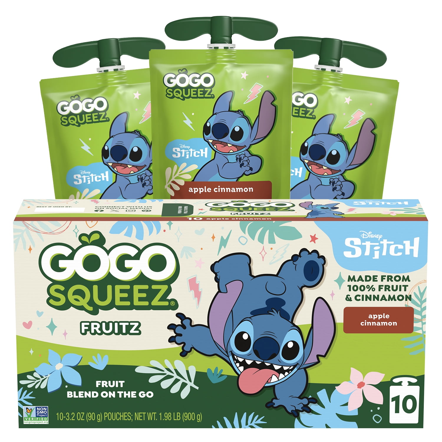GoGo squeeZ Applesauce and Fruit Puree, Disneys Lilo & Stitch, 3.2 oz Pouches (10 Pack)