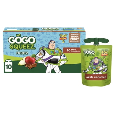 GoGo squeeZ No Sugar Added Apple Cinnamon Applesauce & Fruit Puree Pouches, 3.2 oz (10 Pack)