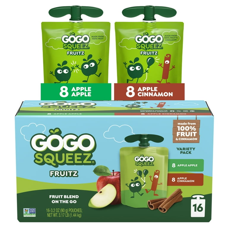 GoGo squeeZ No Sugar Added Apple Cinnamon Apple Applesauce Variety