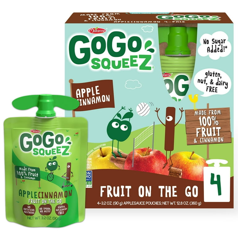 GoGo squeeZ Applesauce and Fruit Puree Apple Cinnamon Snack