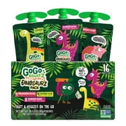GoGo squeeZ Fruit & VeggieZ Applesauce & Puree Dino Variety Pack, 3.2 oz Pouches (16 Pk)