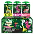 thumbnail image 1 of GoGo squeeZ Fruit & veggieZ Applesauce and Puree Variety Pack, Jurassic Pear, Roarrrr Berry, Prehistoric Peach Snack Pouches Variety Pack, 3.2 oz, 20 pack, 1 of 9