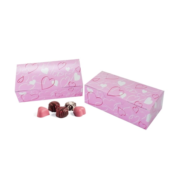 GoGoPak MADE IN USA-50 Count - Fillable (empty) 1 lb. Valentine's Candy & Fudge Boxes