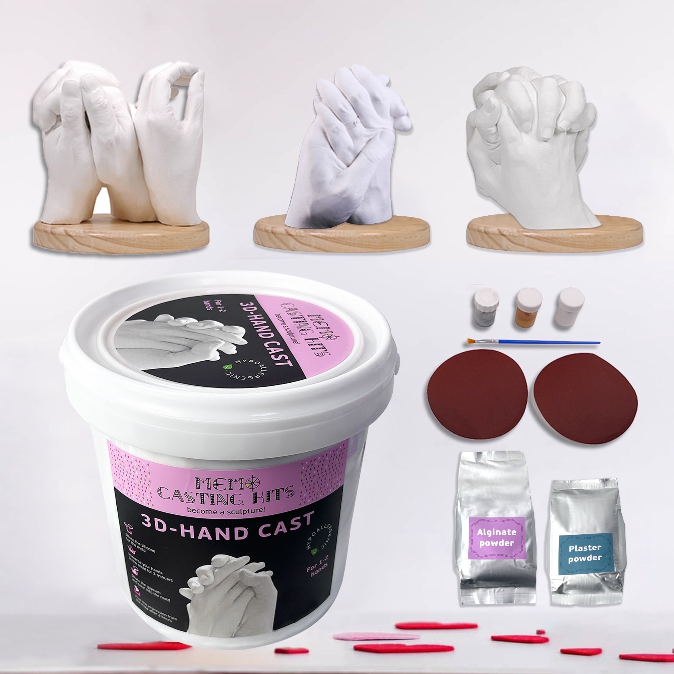 Nerooy Hands Casting Kit, DIY Plaster Statue Molding Kit & Hand Casting Kits for 2 Adult, Anniversary, Hand Hold Casting Kit for Holiday Activities and Perfect for Couple Gift Ideas