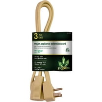 GoGreen Power 14/3 3' Appliance Cord, Beige, 25603