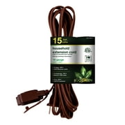 GoGreen Power 16/2 15' Household Extension Cord, Brown, 24815