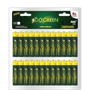 GoGreen Power 24049 Eco Friendly Alkaline AAA Batteries - No Lead, Cadmium or Mercury - Pack of 48