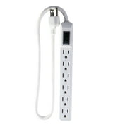 GoGreen Power 6-Outlet Surge Protector, 2.5' Cord, White, 16103MIN