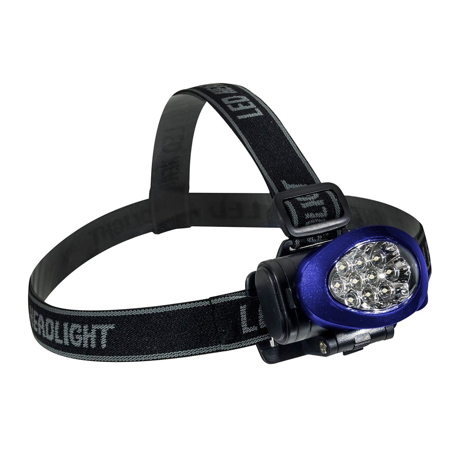 Compact Blue Adjustable LED Headlight with Water Resistant Strap
