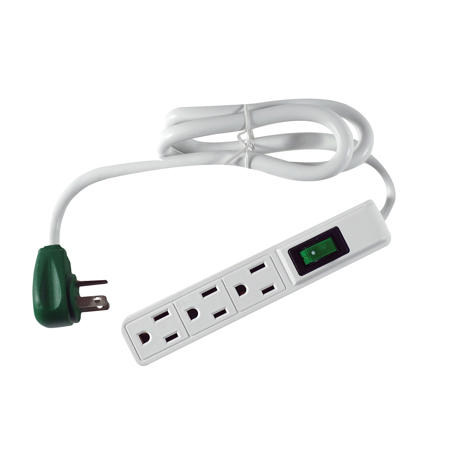 GoGreen Power (GG-13002MS) 3 Outlet Power Strip, White, 2.5 Ft Cord - image 1 of 4