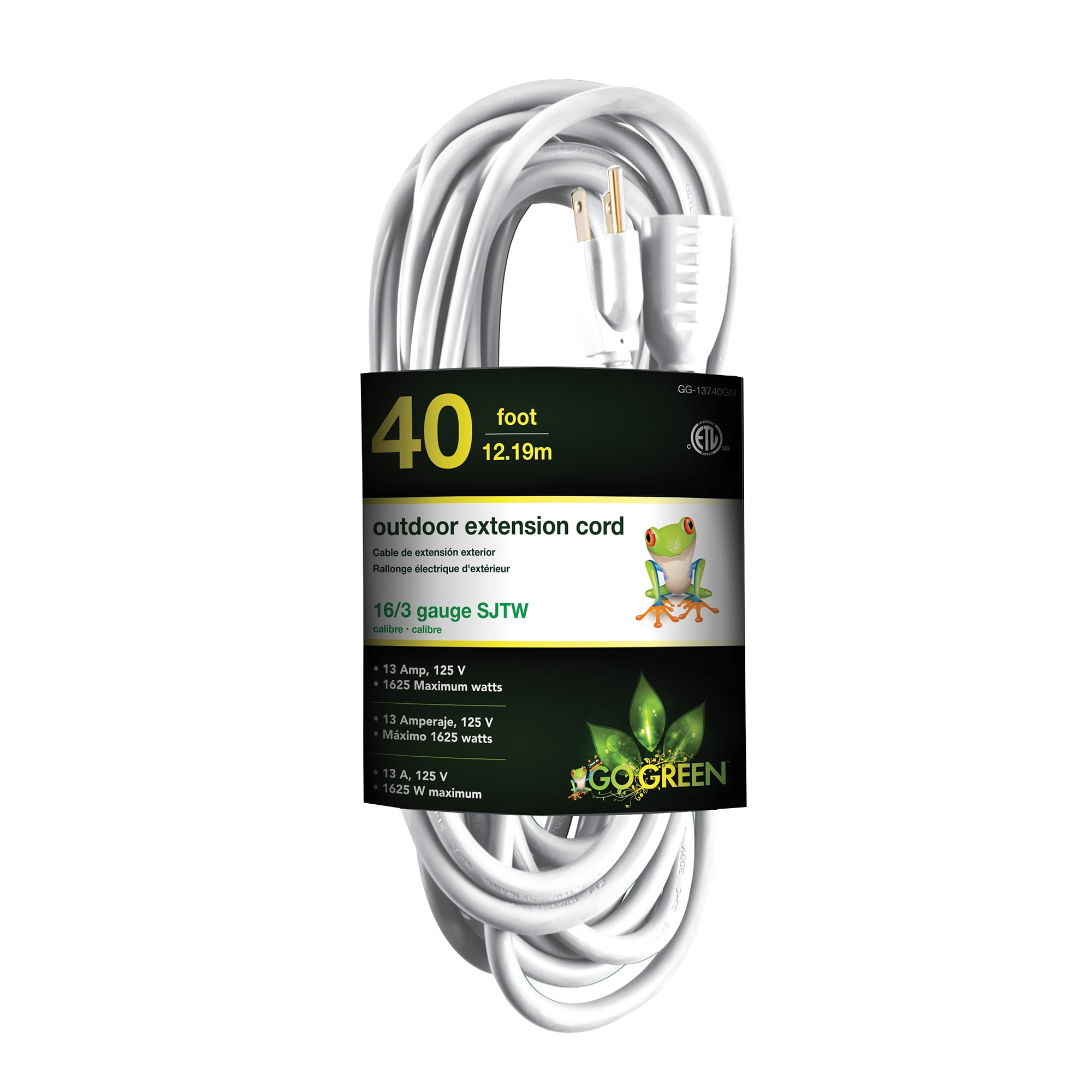 GoGreen Power GG13740WH 16/3 25' Heavy Duty Extension Cord, Outdoor