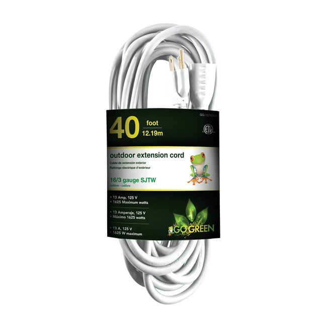 GoGreen Power GG13740WH 16/3 25' Heavy Duty Extension Cord, Outdoor