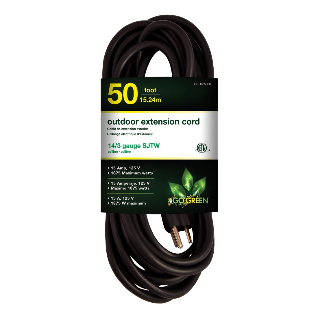 BLACK+DECKER Retractable Extension Cord, 75 ft with 4 Outlets - 14AWG SJTW  Cable - Outdoor Power Cord Reel 
