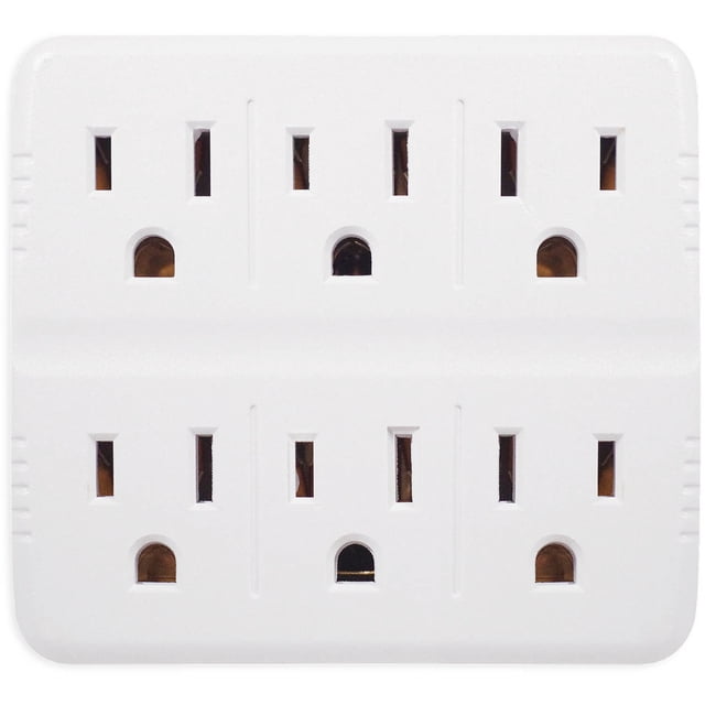 GoGreen Power (GG-16000TW) 6 Outlet Wall Tap Adapter, White