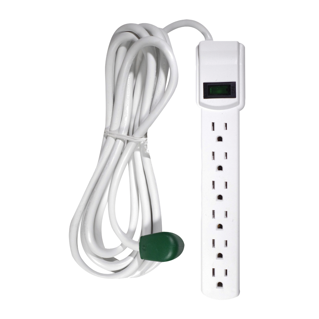 GoGreen Power GG-16103M-12 - 6 Outlet Surge Protector With 12ft Cord, White - image 1 of 8