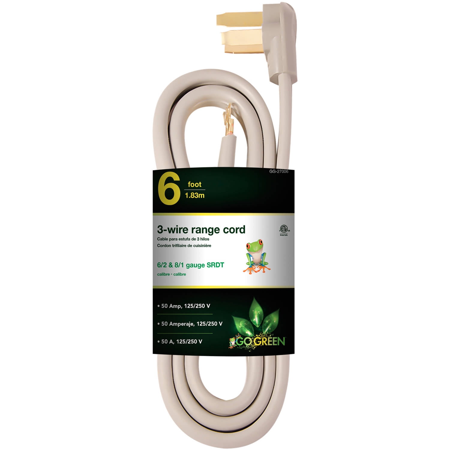 GoGreen Power 6 ft. 6/2 and 8/1 3-Wire Range Cord GG-27006 - The