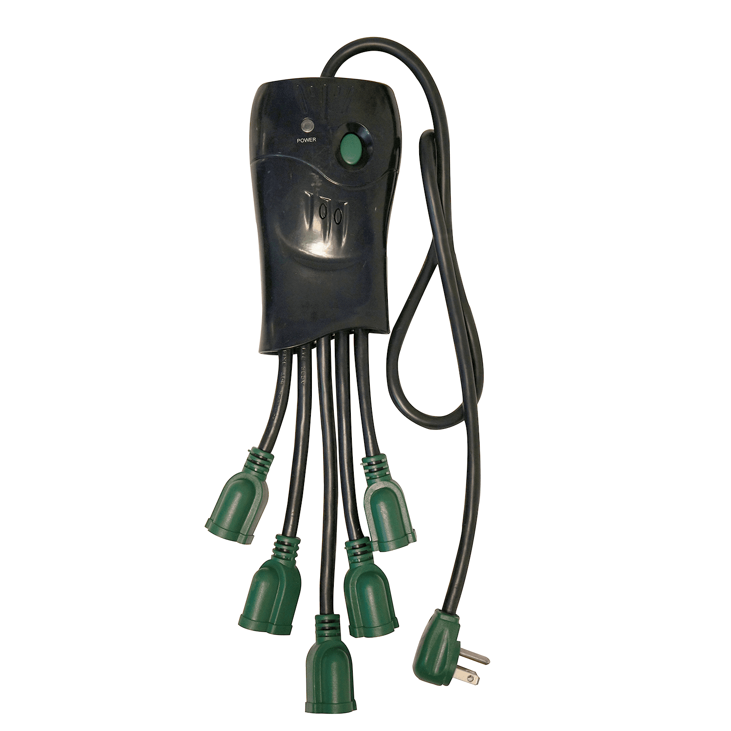 GoGreen Power 5 Outlet Squid Surge Protector, GG-5OCT 3' cord, Black