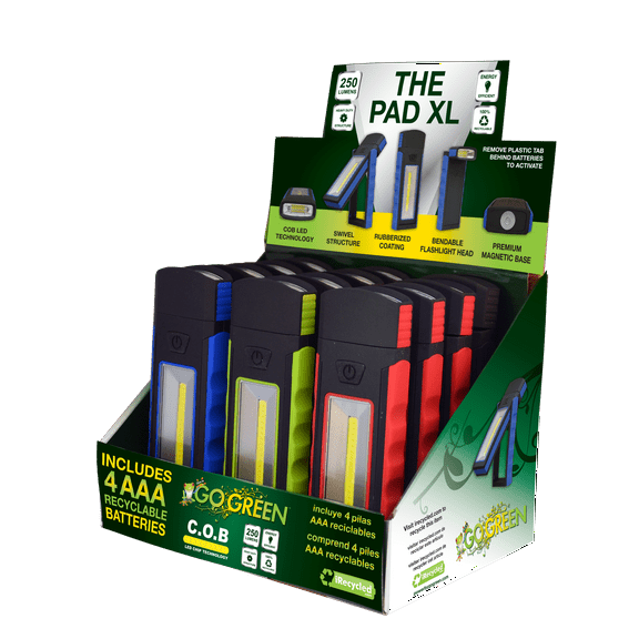 GoGreen Power PAD XL 12pc Flashlight Display