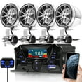 thumbnail image 1 of GoHawk TS3-Q Motorcycle Bluetooth 4 Speakers Handlebar Mount MP3 Music Player Sound Audio Stereo Amplifier System ATV USB Micro SD FM Radio Chrome, 1 of 9