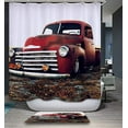 thumbnail image 1 of GoJeek Chevy Truck Shower Curtain Retro Rustic Red Truck Cars Bathroom Decor (72?x72?), 1 of 2