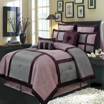 GoLinens Morgan Multi-Piece Purple Comforter Set, 8-Piece, Bedding Sets, Queen