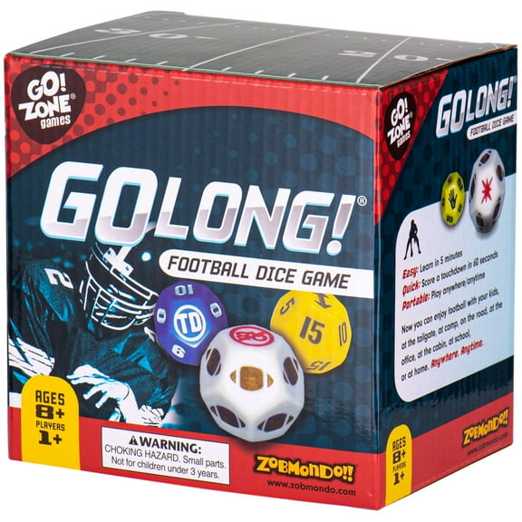 GoLong Football Dice Game by Zobmondo!! Fun Football Math Dice Game for Adults and Kids Ages 6 and Up
