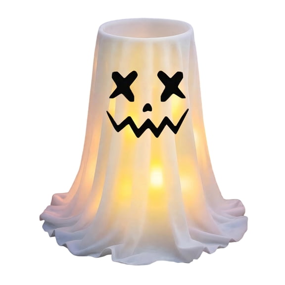 GoLucid 55in Halloween Ghost Light Decoration, Large Glowing Ghost Figure with Warm Light, Hollow Candy Holder for Indoor Outdoor Halloween Yard Decor