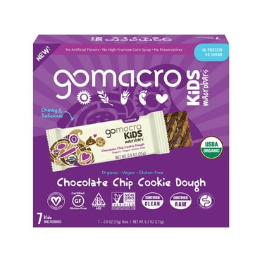GoMacro Chocolate Chip Cookie Dough Kids MacroBar 7ct Multipack