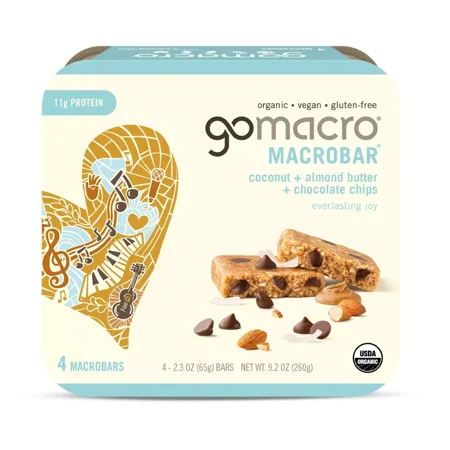 GoMacro Coconut + Almond Butter + Chocolate Chips MacroBar - 4ct/7.1oz