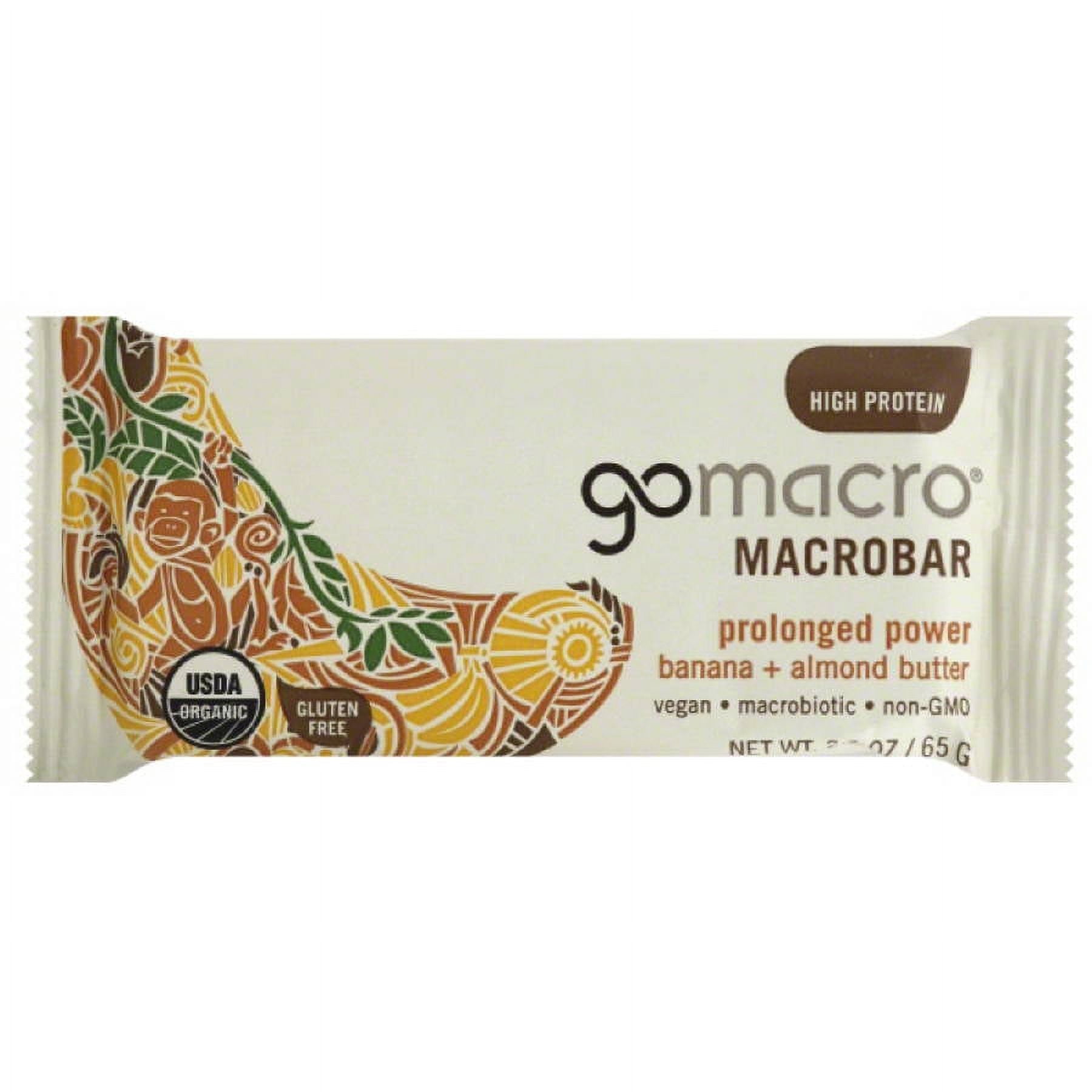 GoMacro Macrobar Prolonged Power Banana + Almond Butter Meal Bar, 2.3 oz, (Pack of 12)