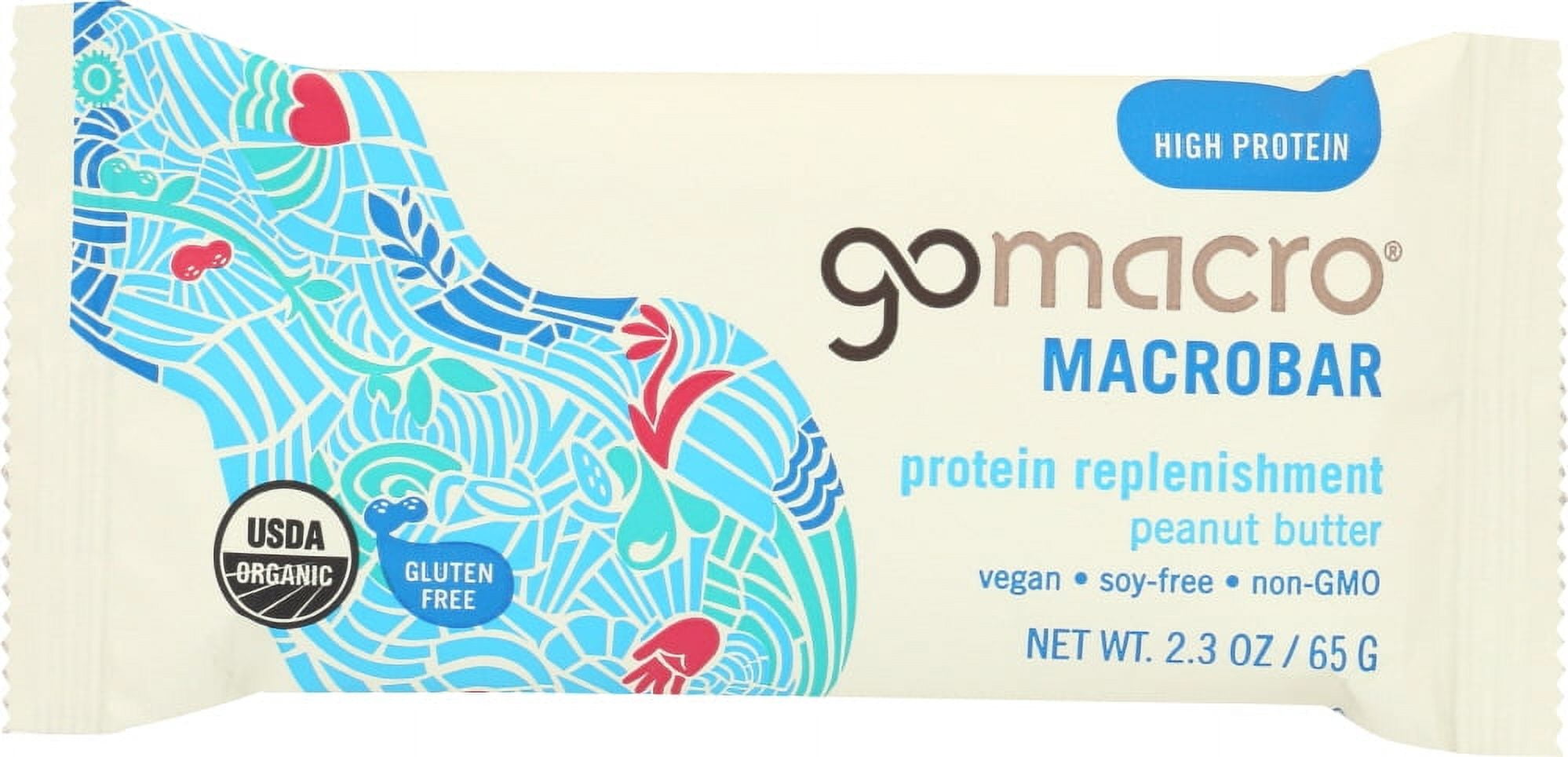 GoMacro Macrobar, Protein Replenishment, 2.3 oz bars, Peanut Butter 12