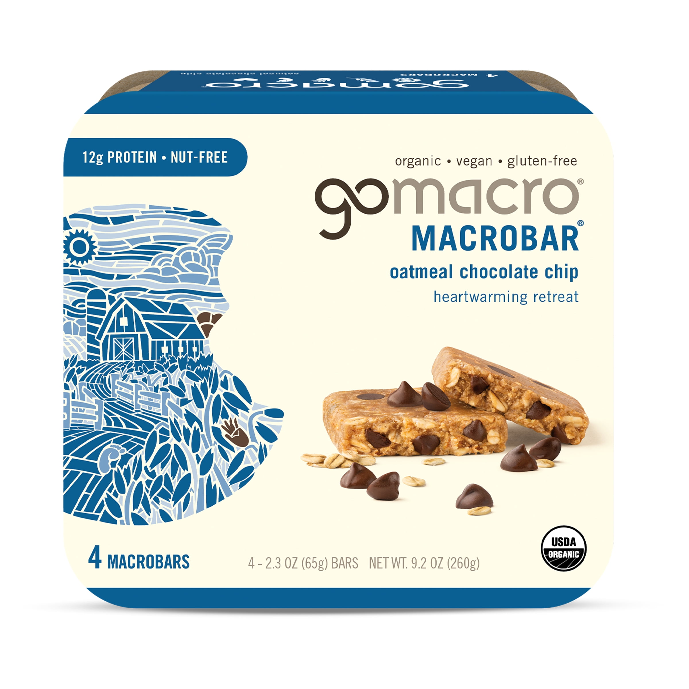 GoMacro Protein Bars Oatmeal Chocolate Chip MacroBars, Healthy Snacks