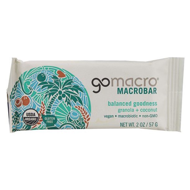 GoMacro Protein Energy Bar, Granola + Coconut, 6g Protein, 12 Ct