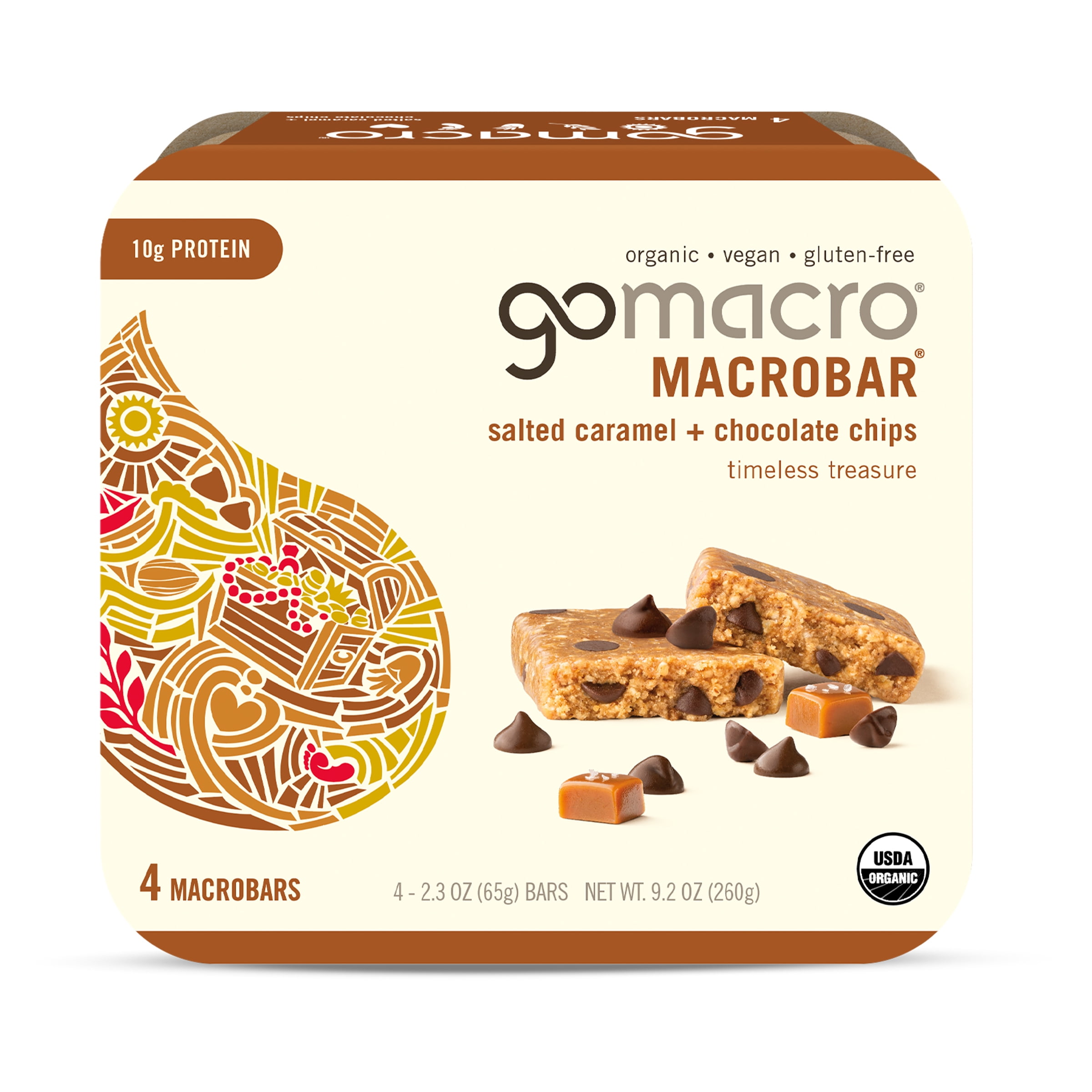 GoMacro Salted Caramel + Chocolate Chips MacroBar 4ct Multipack