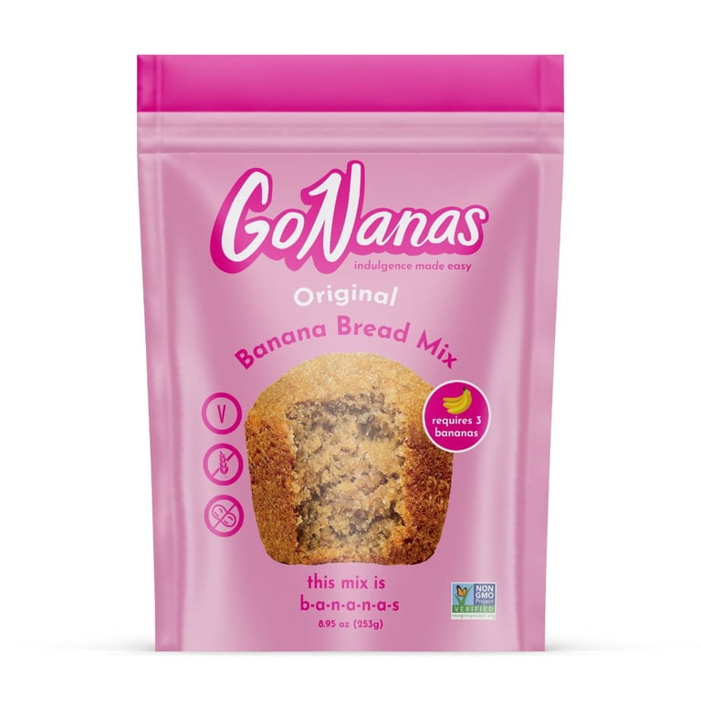 GoNanas Original Oat Flour Banana Bread Mix, Suitable for Plant