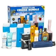 GoPong Cruise Bundle Hidden Drink Alcohol Travel Flasks 132 oz Total - Set of 13 Secret Liquor Containers for Beaches, Cruises, and Sports Events   Includes Funnel & Spout