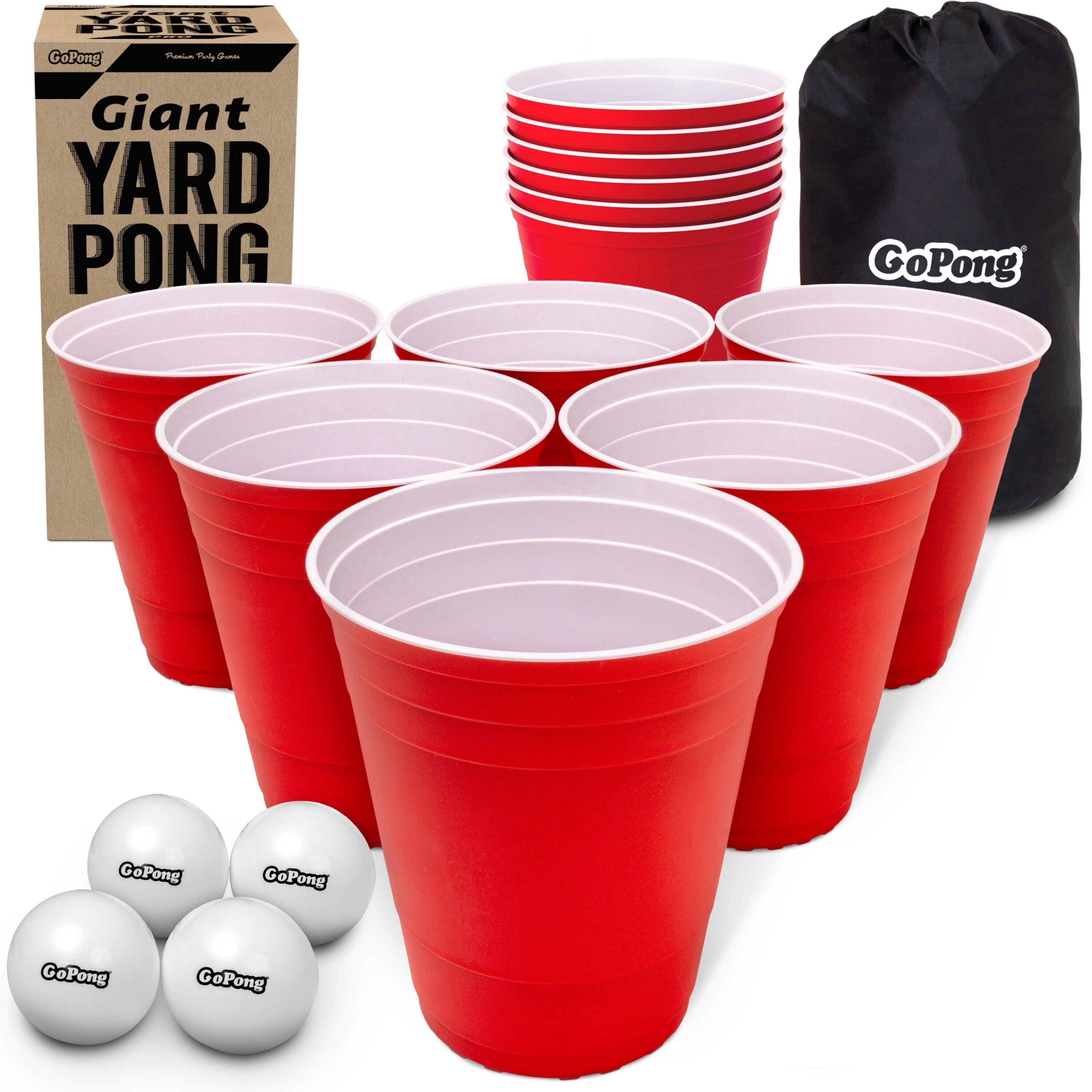 GoPong Giant Yard Pong Outdoor Game - Jumbo Sized Beer Pong PRO Set – Fun Beach and Lawn Party Games for Adults