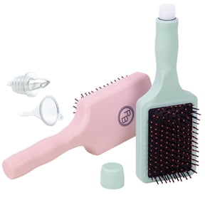 GoPong Hair Brush Flask 2 Pack (16 oz Total) - Party Brush Hidden Alcohol Travel Flasks for Women and Men