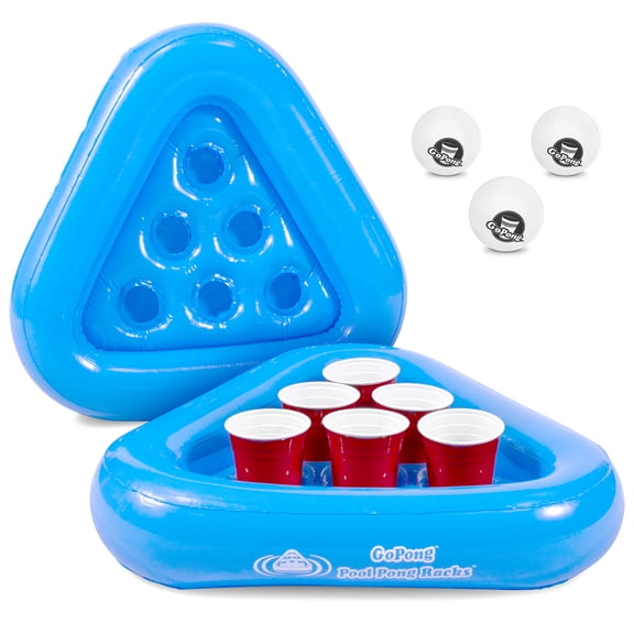 GoPong Pool Rack Floating Beer Pong Pool Game (5 Pieces) - Summer Pool Game Set