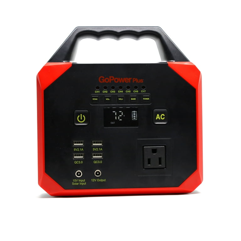 GoPower Plus 45000 mAh Emergency Power Station, 1 AC outlet, 2 USB Charging  Ports, 2 USB 3.0 Quick Charge Ports 