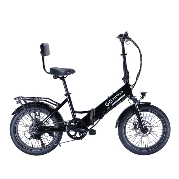 GoPowerBike GoCurv Electric Folding Bike | 20" Fat Tire eBike | 750W Motor, 20mph Top Speed | 45 Mile Range | 5 Pedal Assist Modes | Removable Battery | Class 1 & 2 | Black