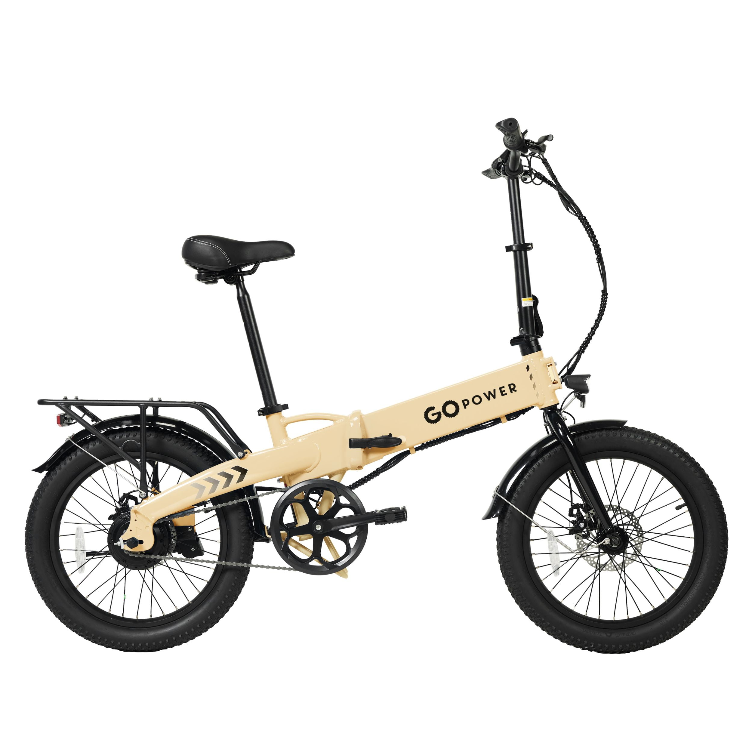 GoPowerBike GoVolt Folding Electric Bike | 20" | 500W | 20mph | 45+ Mile Range| Sand