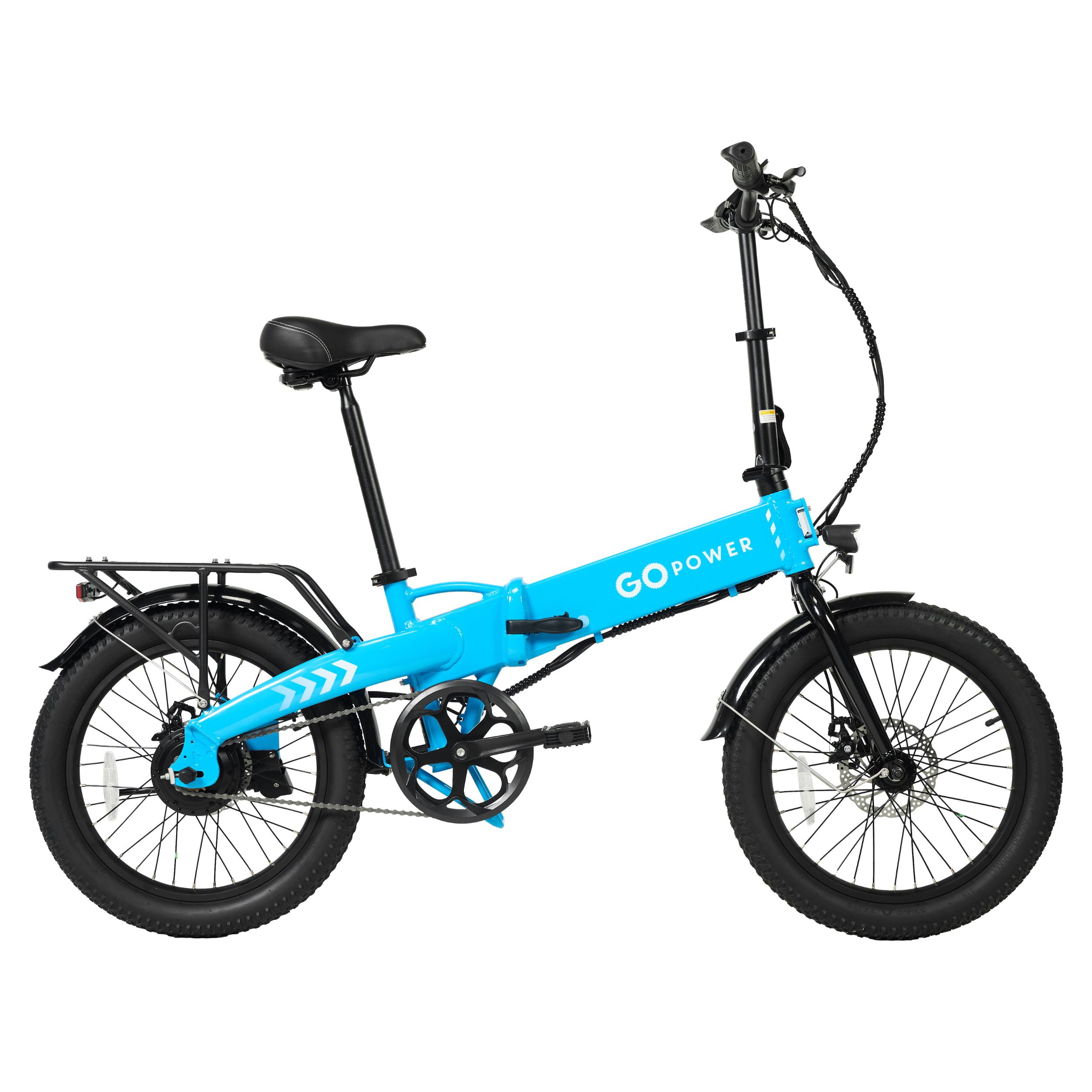 GoPowerBike GoVolt Folding Electric Bike | 20" | 500W | 20mph | 45+ Mile Range | Blue