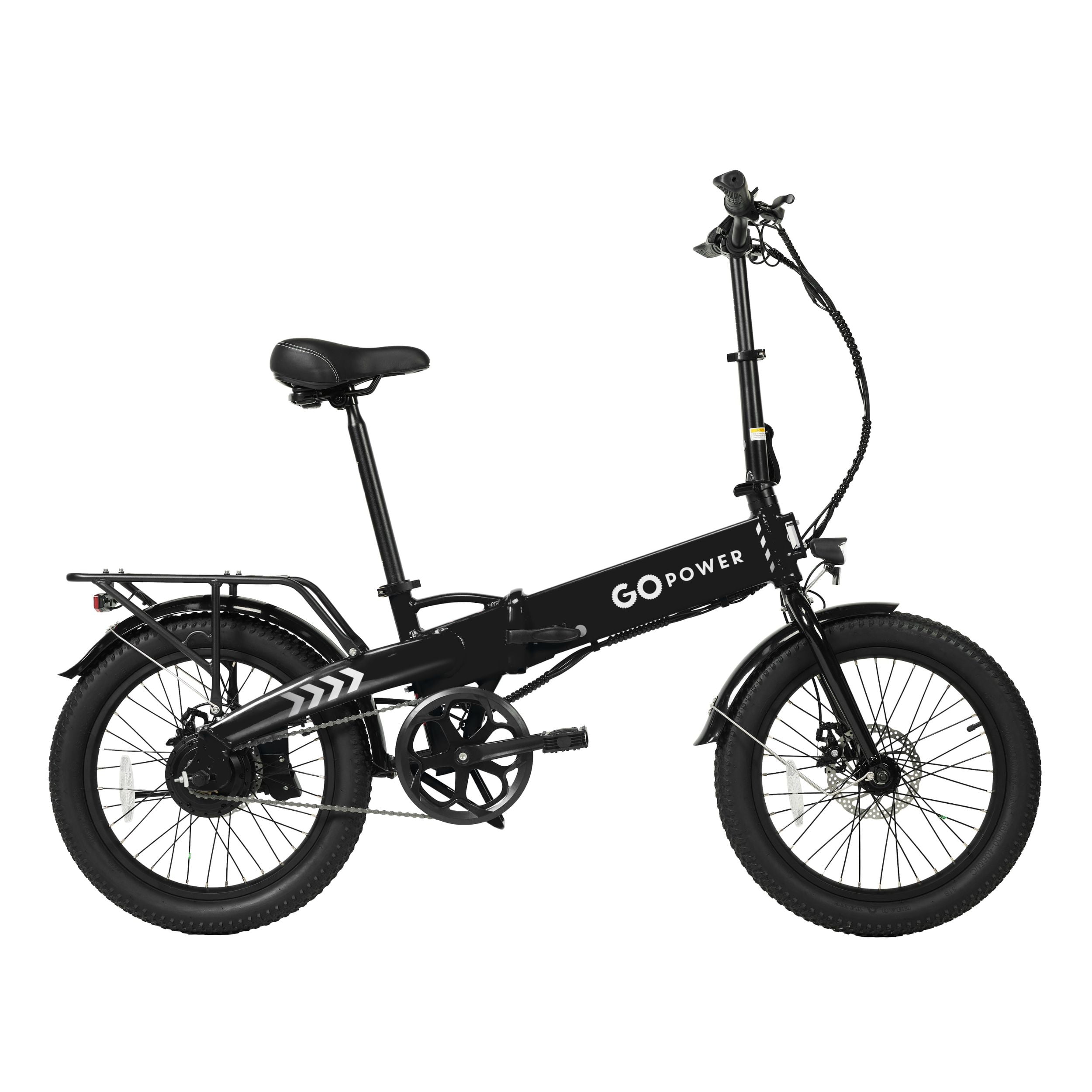 GoPowerBike GoVolt Folding Electric Bike | 20" | 500W | 20mph | 45+ Mile Range | Black