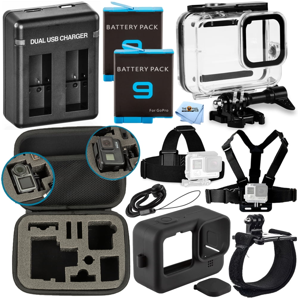 GoPro 9 HERO 10 Black 5K Video Accessory Bundle + EXT BATT + Housing Carry Case -
