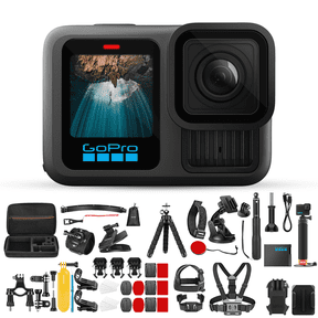 GoPro HERO13 Black Camera | Waterproof 5.3K60 Video & 27MP Photos Action Camera with Enduro Rechargeable Battery, Floating Handgrip, 64GB microSD Card, and 50-in-1 Camera Accessory Kit - Bundle Set