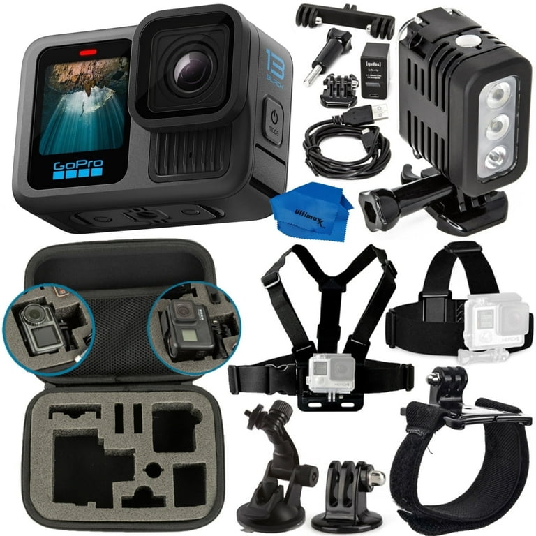 GoPro HERO13 Black + Underwater LED Light, Head Strap, Tripod