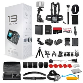 GoPro HERO13 Black Waterproof 5.3K HDR Action Camera with 64GB SD Card & 50-Piece DigiNerds Kit 27MP Photo, Voice Control