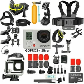 GoPro HERO3+ Silver Edition Action Sport Camera Camcorder With 35-In-1 Action Camera Accessory Kit